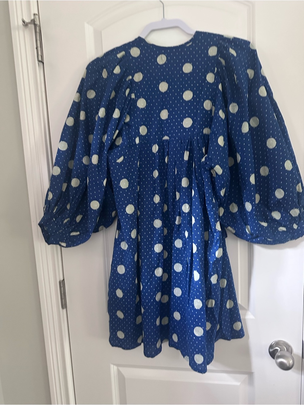 Mille Daisy Blue Polka Dot Puff Sleeve Dress - Picture 3 of 3